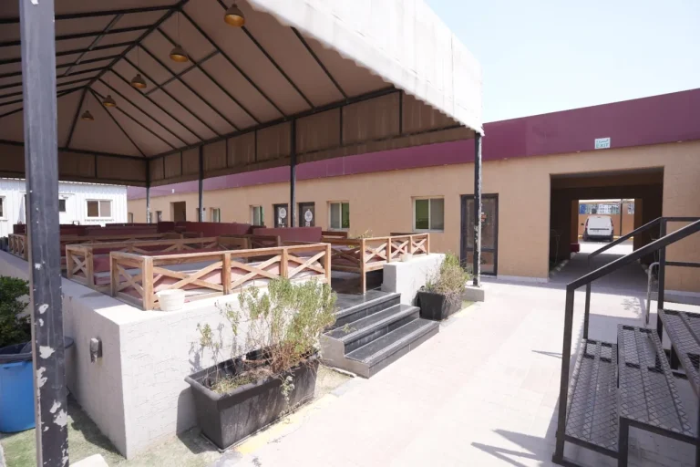 Shaded dining area